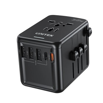 Unitek P1120A Universal Travel Charger 20W USBC+USBA Black Unitek P1120A Universal Travel Charger 20W USBC+USBA Black