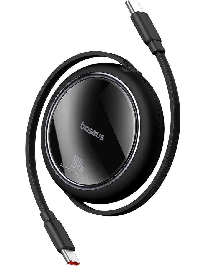 Baseus Cable USB-C to USB-C Free2Draw Retractable Cable 100W 1m Black Baseus Cable USB-C to USB-C Free2Draw Retractable Cable 100W 1m Black