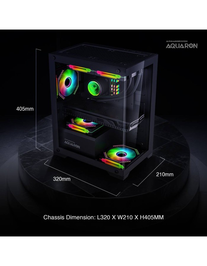 Armaggeddon Aquaron Micro ATX Gaming Case Black