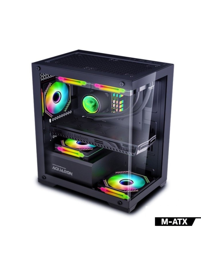 Armaggeddon Aquaron Micro ATX Gaming Case Black