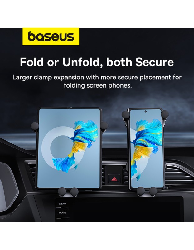 Baseus Car Holder AirVent Ultra Control Mega For Folding Screen Phones Black