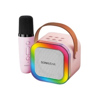SonicGear IOX K200 Karaoke Portable Speaker BT & Wireless Mic Pink