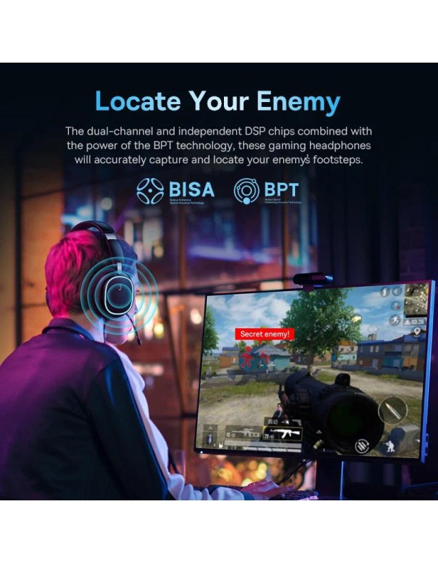 Baseus Wireless Headphones For PS5/PC/Switch Gaming AeQur GH02 Black Baseus Wireless Headphones For PS5/PC/Switch Gaming AeQur GH02 Black