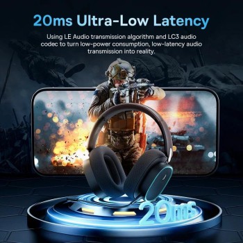 Baseus Wireless Headphones For PS5/PC/Switch Gaming AeQur GH02 Black Baseus Wireless Headphones For PS5/PC/Switch Gaming AeQur GH02 Black