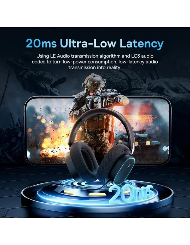 Baseus Wireless Headphones For PS5/PC/Switch Gaming AeQur GH02 Black Baseus Wireless Headphones For PS5/PC/Switch Gaming AeQur GH02 Black