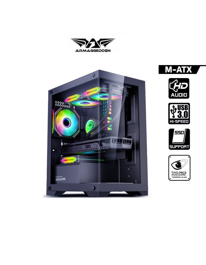 Armaggeddon Aquaron Micro ATX Gaming Case Black