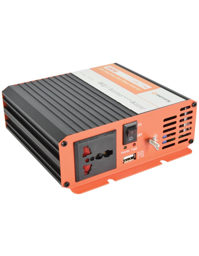 Mercury 12VDC 300W Pure Sine Wave Inverter+USB 652.100UK