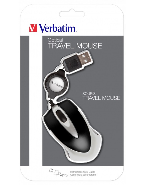 Verbatim GO MINI Wired Optical Travel Mouse Black Verbatim GO MINI Wired Optical Travel Mouse Black