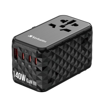 Verbatim Charger Travel Adapter World to World GAN III 140W 2xC 2xA UTA-10