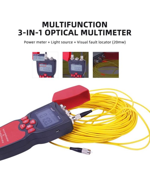 Noyafa Fiber Optic Multimeter with Power Meter, Light Source & Visual Fault Locator NF-911C