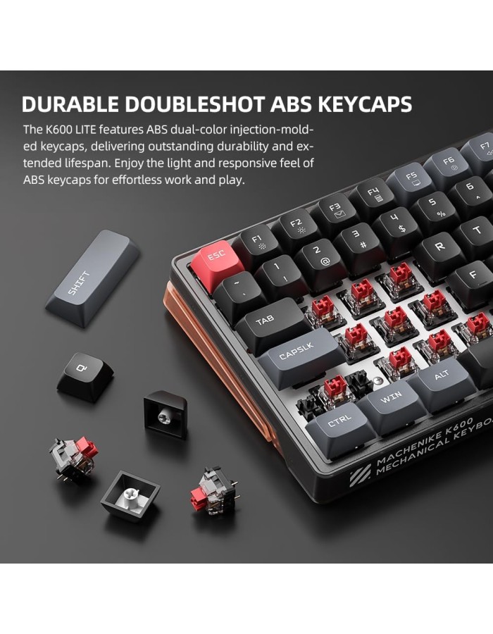 Machenike K600-B100 LITE Mechanical Gaming Keyboard 104 Red Switch Keys