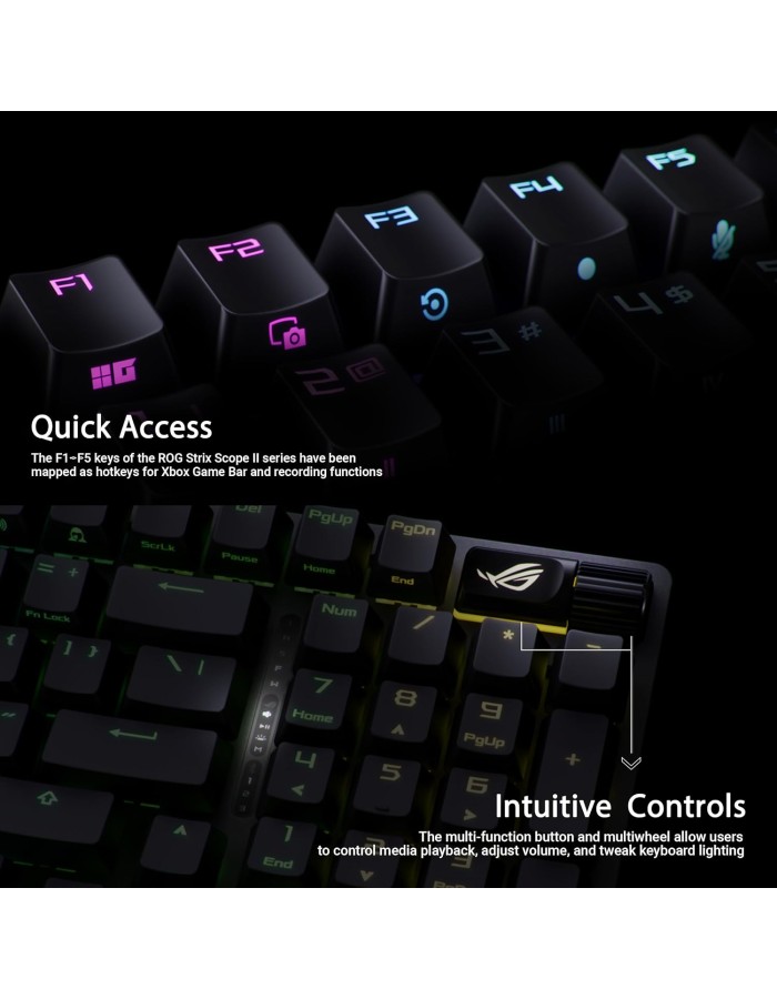 ASUS Gaming Keyboard Mechnanical Tri-Mode 2.4Ghz/Bluetooth/USB WristRest ROG STRIX SCOPE II 96 Wireless NXSW ASUS Gaming Keyboard Mechnanical Tri-Mode 2.4Ghz/Bluetooth/USB WristRest ROG STRIX SCOPE II 96 Wireless NXSW