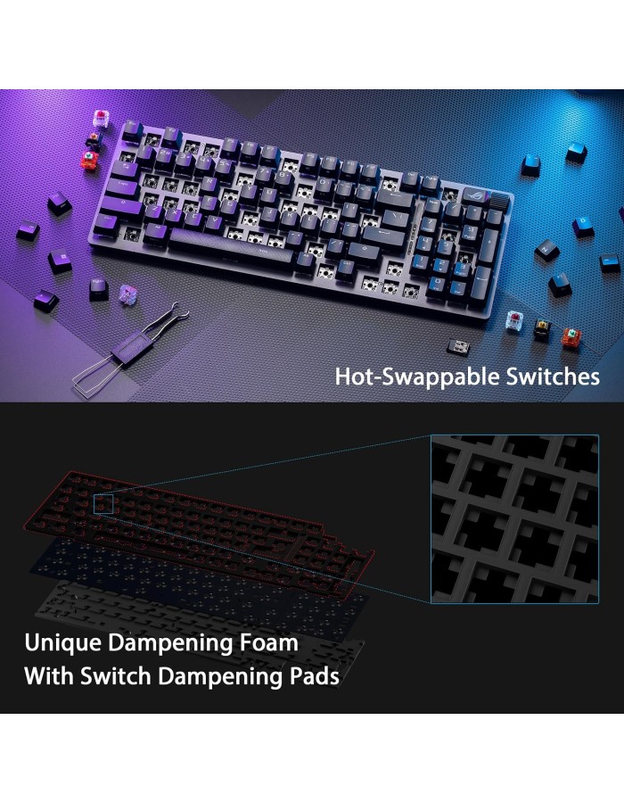 ASUS Gaming Keyboard Mechnanical Tri-Mode 2.4Ghz/Bluetooth/USB WristRest ROG STRIX SCOPE II 96 Wireless NXSW ASUS Gaming Keyboard Mechnanical Tri-Mode 2.4Ghz/Bluetooth/USB WristRest ROG STRIX SCOPE II 96 Wireless NXSW