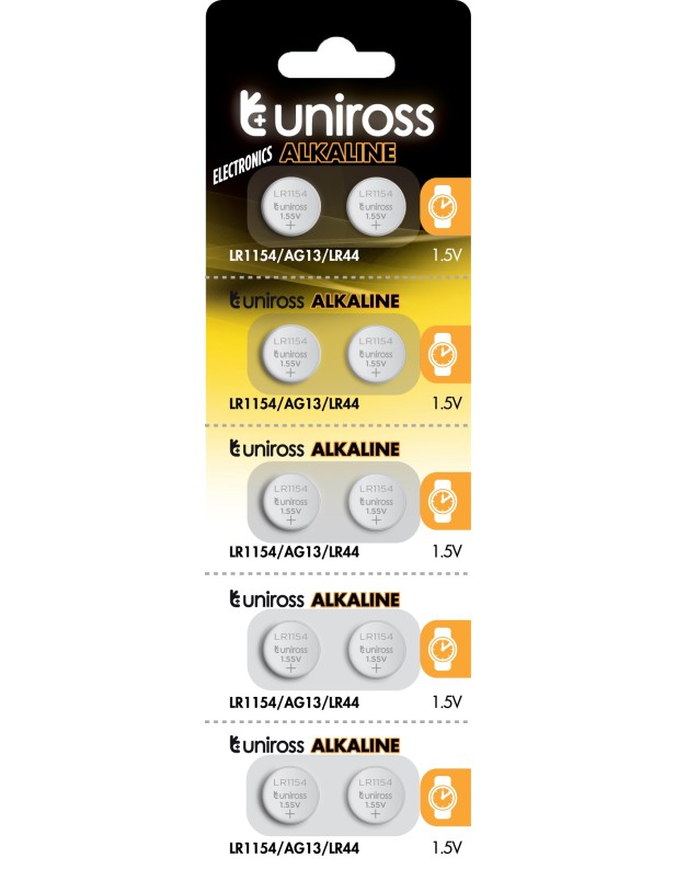 Uniross Alkaline-Coin LR1154 AG13 LR44 Battery (10pack) Uniross Alkaline-Coin LR1154 AG13 LR44 Battery (10pack)