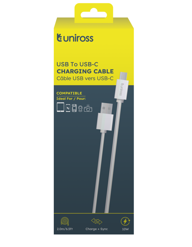 Uniross Cable USB-A to USB-C Cable 2.0m UCA005 Uniross Cable USB-A to USB-C Cable 2.0m UCA005