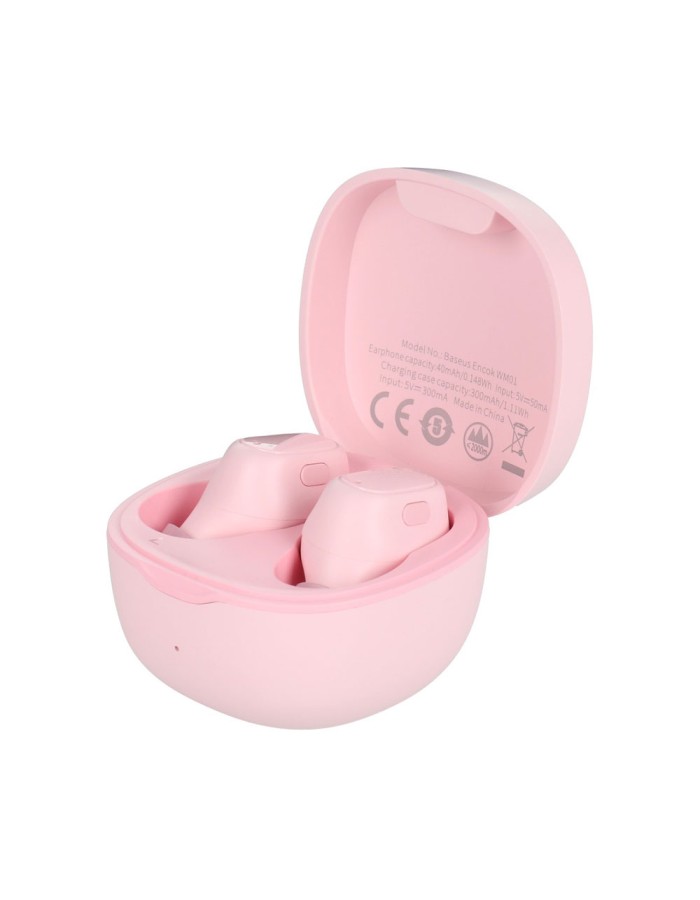 Baseus Headphones In Ear TWS Encok WM01 Pink Baseus Headphones In Ear TWS Encok WM01 Pink