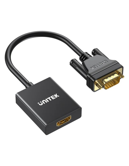 Unitek Converter VGA to HDMI Adapter w/Audio & Power Port Unitek Converter VGA to HDMI Adapter w/Audio & Power Port