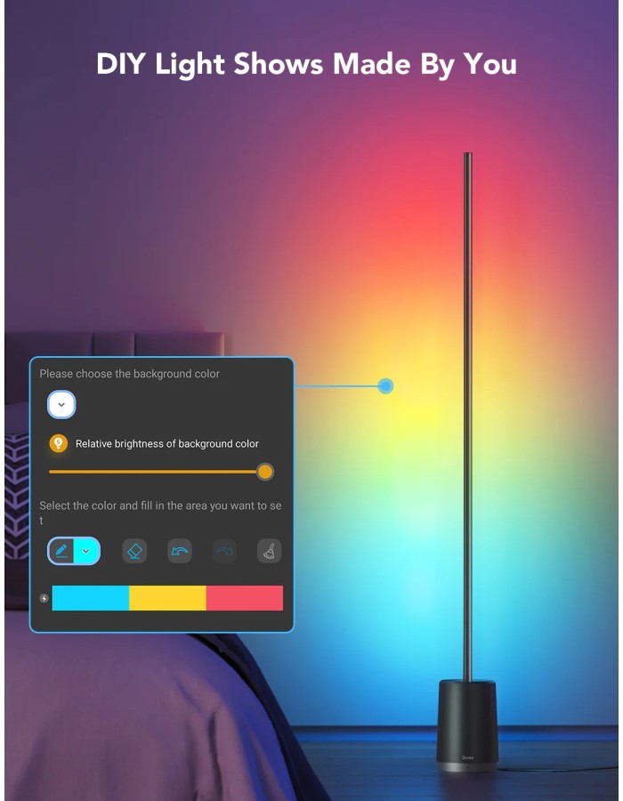 Govee RGBICWW Lyra Corner Floor Lamp H6072