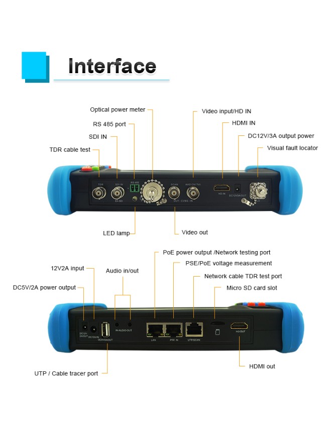Noyafa CCTV & Network Tester with 7" Retina Touchscreen, 4K Support, PoE Output & Multi-Function Testing NF-716 MOVT ADHS Pro