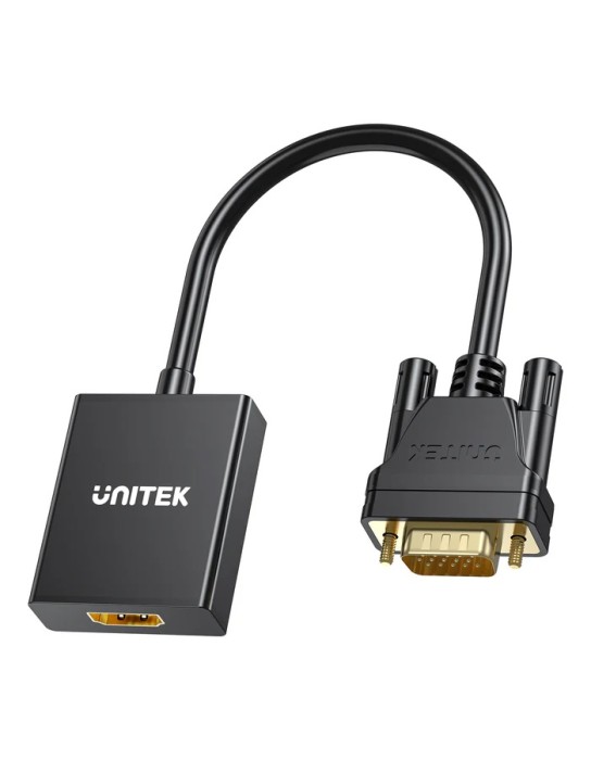 Unitek Converter VGA to HDMI Adapter w/Audio & Power Port Unitek Converter VGA to HDMI Adapter w/Audio & Power Port