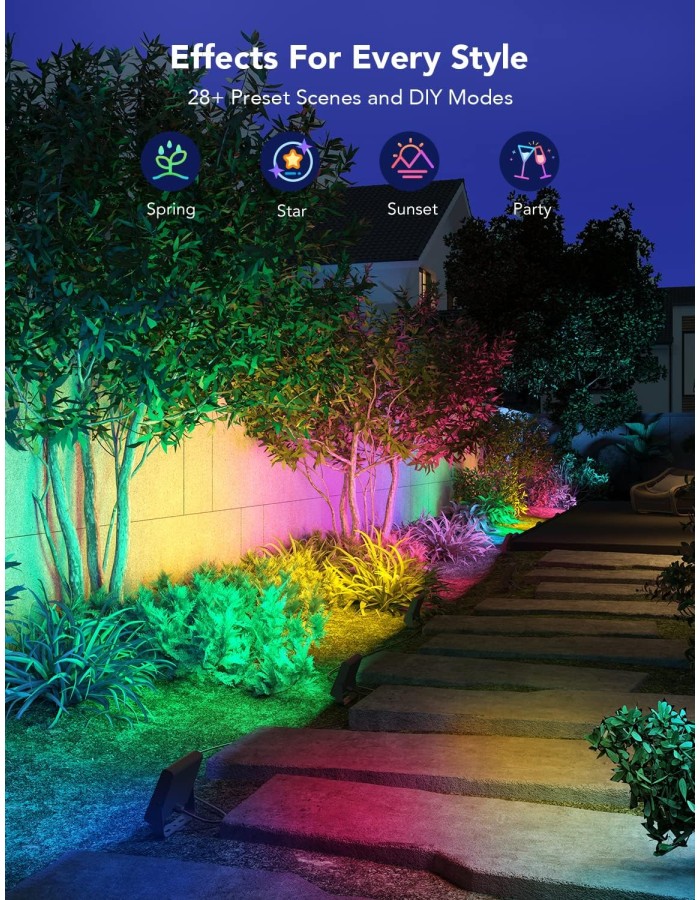 Govee Outdoor LED RGBICWW Smart Flood Lights (4pack) H7060