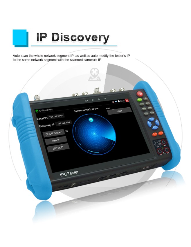 Noyafa CCTV & Network Tester with 7" Retina Touchscreen, 4K Support, PoE Output & Multi-Function Testing NF-716 MOVT ADHS Pro