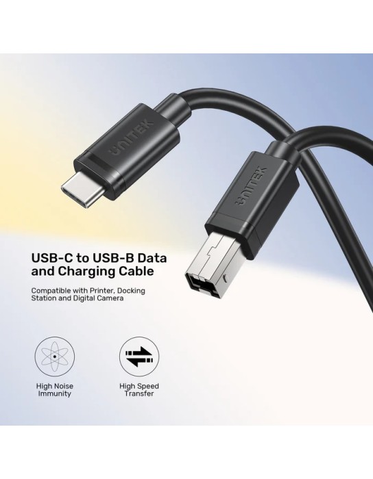 Unitek USB-C 2.0 to USB-B Printer Cable 5.0m Unitek USB-C 2.0 to USB-B Printer Cable 5.0m