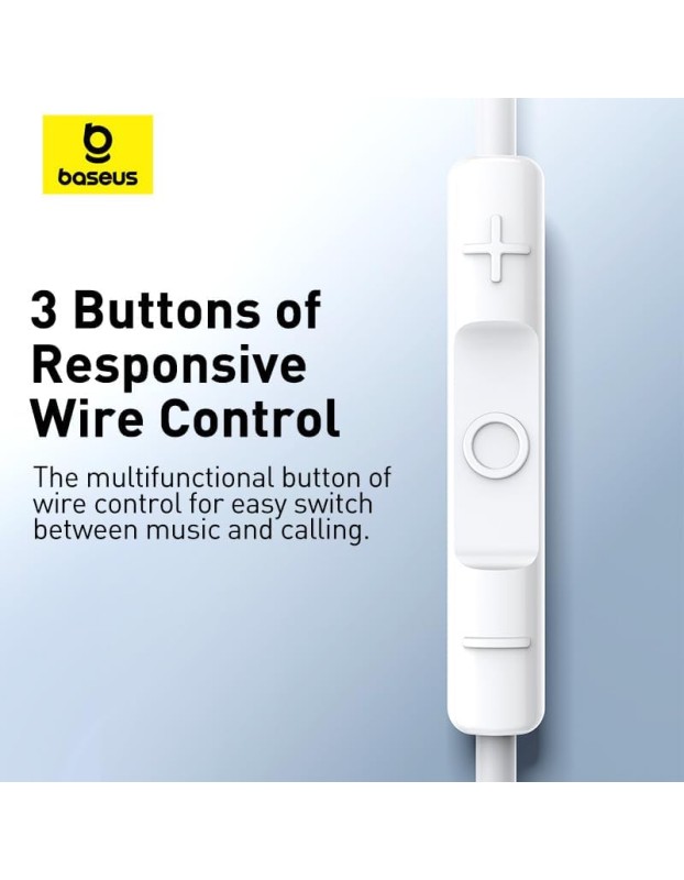 Baseus Earphones Wired Type C Encok CZ17 White Baseus Earphones Wired Type C Encok CZ17 White