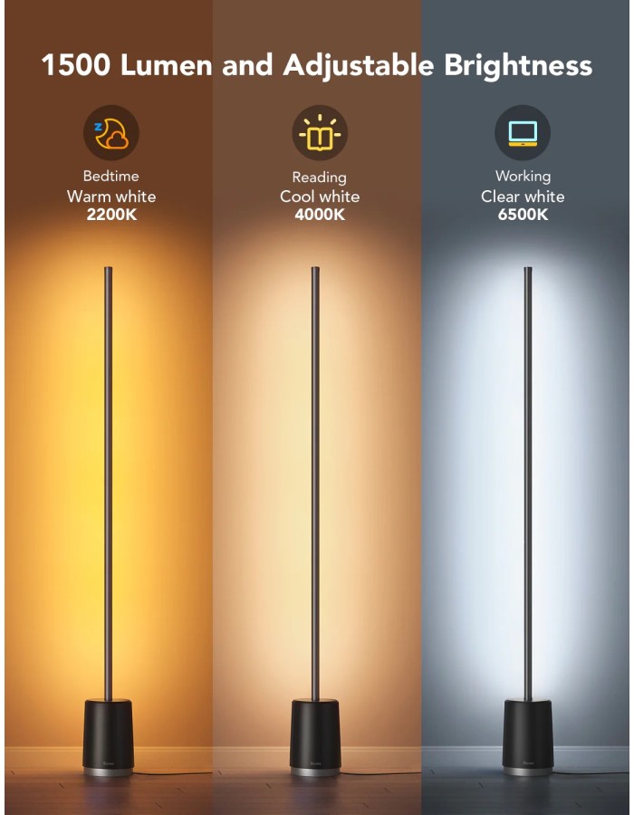 Govee RGBICWW Lyra Corner Floor Lamp H6072