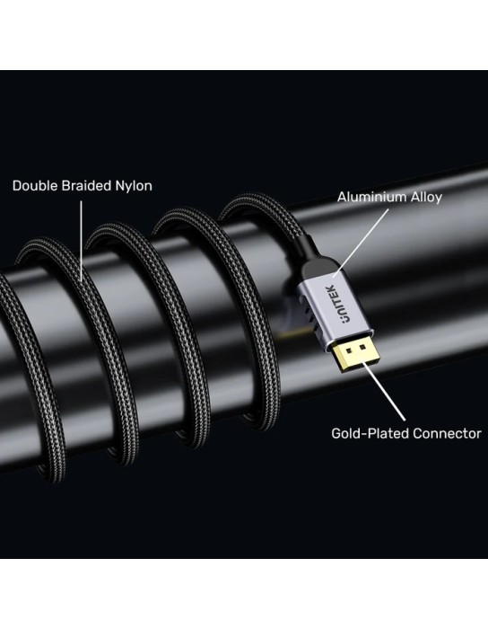 Unitek  DisplayPort 2.1 Cable 8K 120Hz 2.0m