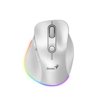 Genius Mouse Wireless+BT Rechargeable Mini RGB Ergo 9000S Pro White