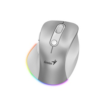 Genius Mouse Wireless+BT Rechargeable Mini RGB Ergo 9000S Pro Silver