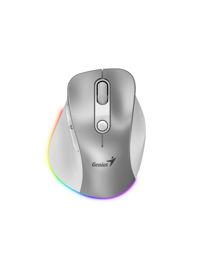 Genius Mouse Wireless+BT Rechargeable Mini RGB Ergo 9000S Pro Silver Genius Mouse Wireless+BT Rechargeable Mini RGB Ergo 9000S Pro Silver