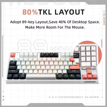 Thunderobot KG3089 White Mechanical Gaming Keyboard 89 Red Switch Keys Thunderobot KG3089 White Mechanical Gaming Keyboard 89 Red Switch Keys
