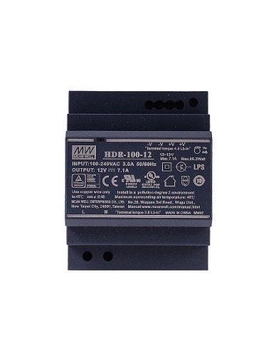 Meanwell HDR-100-12 DIN Rail PSU 12V 100W Meanwell HDR-100-12 DIN Rail PSU 12V 100W