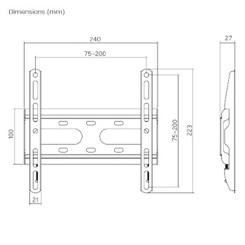 Brateck TV Mount 20x20 Fixed KL31-22F Brateck TV Mount 20x20 Fixed KL31-22F