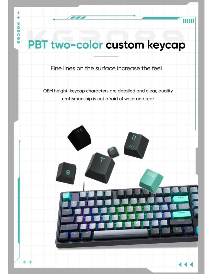 Thunderobot KG3089 Black Mechanical Gaming Keyboard 89 Red Switch Keys