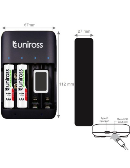 Uniross USB Charger UCU009 AA/AAA/9V