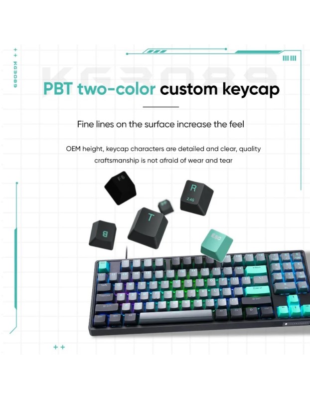 Thunderobot KG3089 Black Mechanical Gaming Keyboard 89 Red Switch Keys