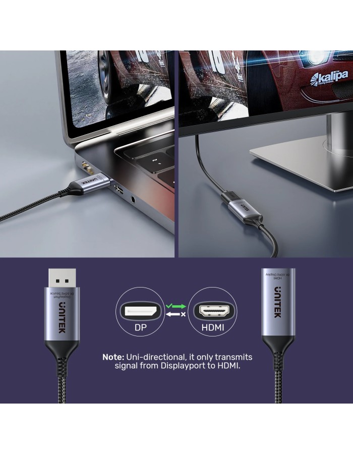 Unitek DisplayPort to HDMI Female Adaptor 8K60Hz V1611A