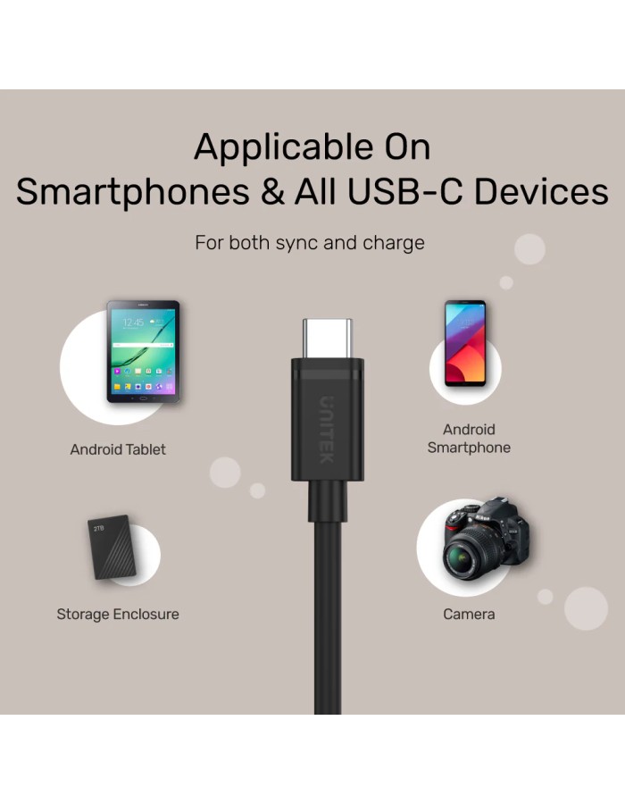 Unitek USB-C to USB-C 3.0 Cable 3.0m Y-C477BK-3M
