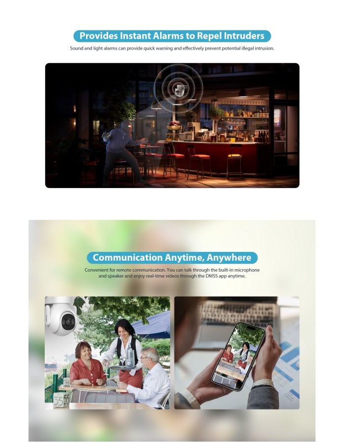 Dahua IP 3.0MP 3.6mm Wifi PT Dome Dual Illumination P3B-PV