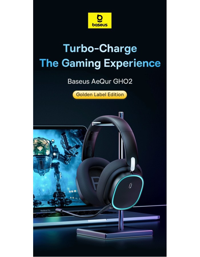 Baseus Wireless Headphones For PS5/PC/Switch Gaming AeQur GH02 Black Baseus Wireless Headphones For PS5/PC/Switch Gaming AeQur GH02 Black