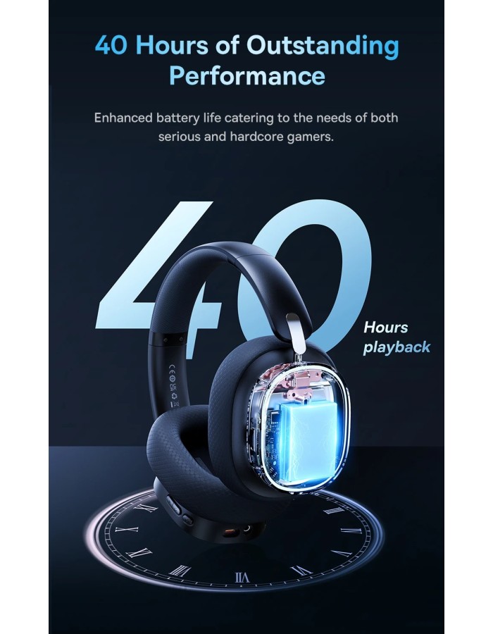 Baseus Wireless Headphones For PS5/PC/Switch Gaming AeQur GH02 Black Baseus Wireless Headphones For PS5/PC/Switch Gaming AeQur GH02 Black