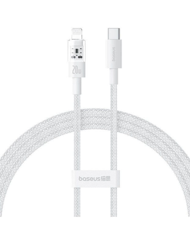 Baseus Cable Lightning to USB-C Gem Series 2.0m 20W White Baseus Cable Lightning to USB-C Gem Series 2.0m 20W White