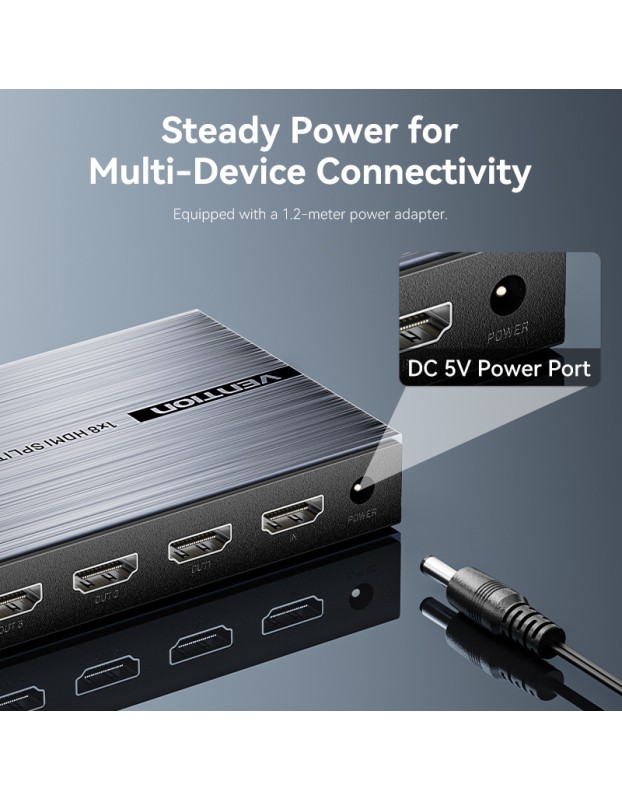 Vention HDMI Splitter 8-Port 4K 1.4 w/UK PSU AKQB0-UK