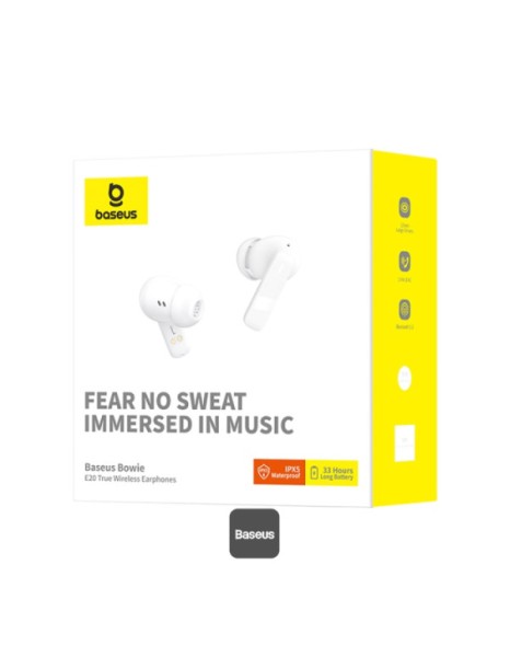 Baseus Headphones In Ear TWS Bowie E20 White Baseus Headphones In Ear TWS Bowie E20 White