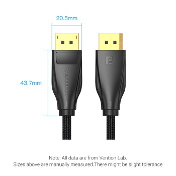 Vention DisplayPort Cable DP1.4 8K60Hz Braided 3.0m HCCBI Vention DisplayPort Cable DP1.4 8K60Hz Braided 3.0m HCCBI