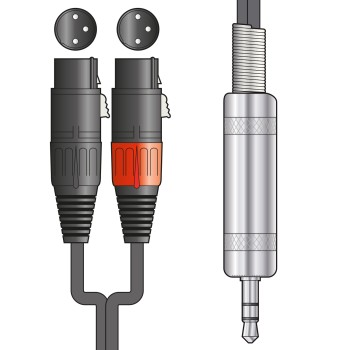 Chord CLASSIC Leads 3.5mm to 2 XLRM Stereo 1.0m 190.135UK
