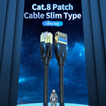 Vention NETWORK Cable CAT8 SFTP Slim 1.0m Black IKIBF Vention NETWORK Cable CAT8 SFTP Slim 1.0m Black IKIBF